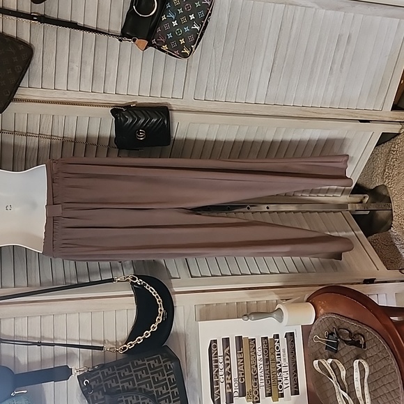 Fashion Nova brand silky taupe pants - Picture 3 of 10